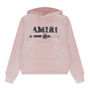 Silver/Pink Amiri MA Bar Applique Hoodie