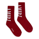 Red Solid Core Logo Sock