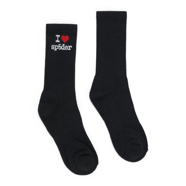 Black I Love Sp5der Socks
