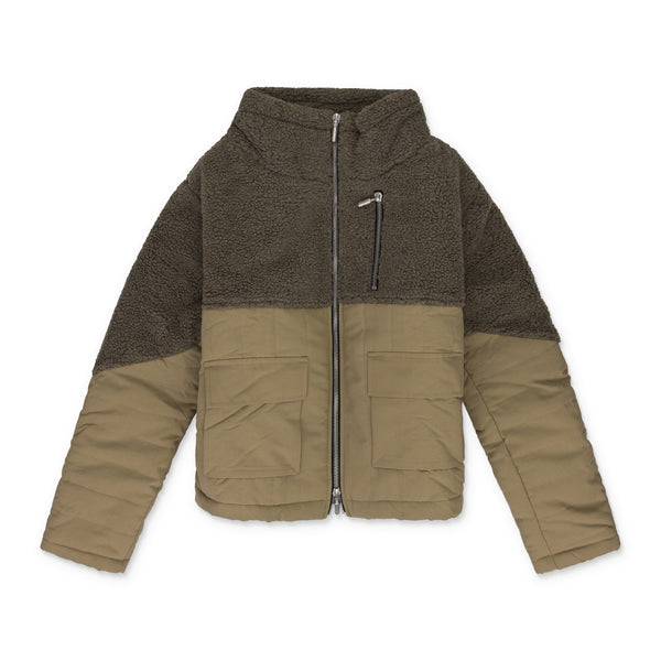 Brown Two Tone Sherpa Zip-UP