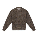 Black Woven Raglan Crewneck Sweater