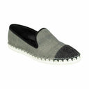 Grey Denim Cap Toe Logo Oxfords
