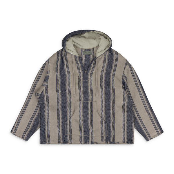 Beige Stripe Linen Mexican Parka