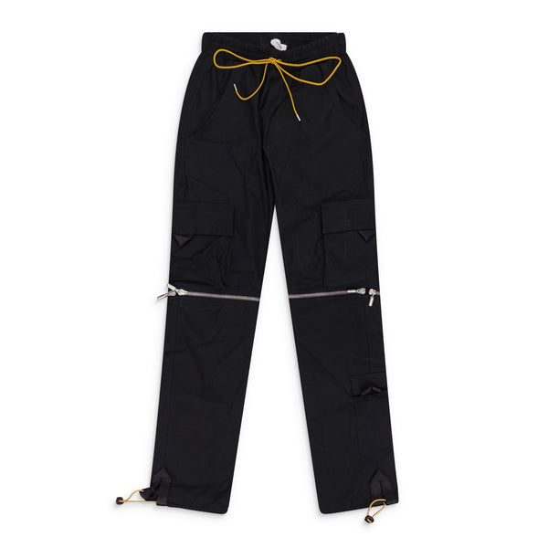 Black Knee Zip Cargo Pants