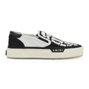 White/Black Skel Top Slip On Sneakers