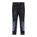 Black Bandana Flame Jean
