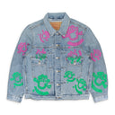 Light Wash Pink/Green Bstroy Tears Type-2 Denim Jacket