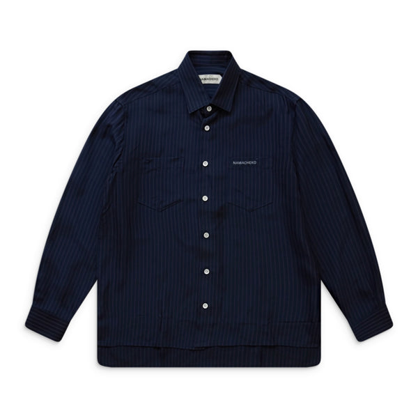 Midnight Blue Guardia Pinstripe Long-Sleeve Shirt