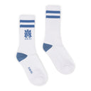 White/Ashley Blue MA Stripe Socks