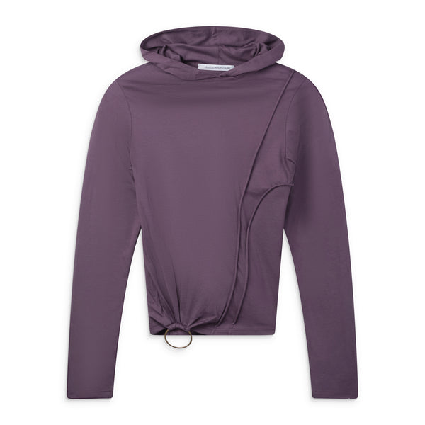 Purple Piping And Metal Ring Hoodie
