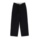 Black Big Tuck Denim Trousers