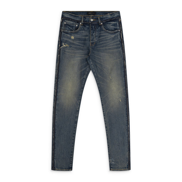 Blue Skinny Shadow Seam Coated Jeans