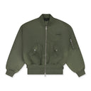 Green Wordmark Satin Front Zip Bomber
