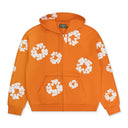 Orange Cotton Wreath Zip-UP Hoodie