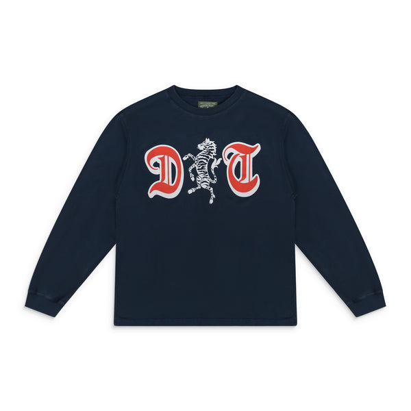 Blue DT Zebra Crest Long Sleeve T-Shirt