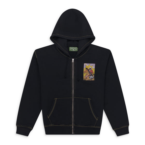 Black Coin Horse Zip Hoodie