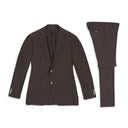 Brown Single Breasted Plaid Suit