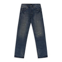 Blue Calcium Powder Distressed Jeans
