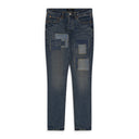 Dark Indigo Vintage Square Patch Repair Jeans