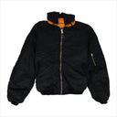 Black Split Hooded Bomber Jacket