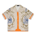 Beige Zig Zag Rolling Paper Button-Down Shirt