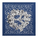 Blue Cotton Wreath Silk Bandana