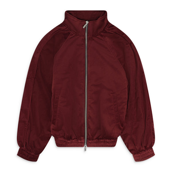 Maroon Velvet Track Jacket