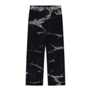 Black Marble Coated Baggy Fit Jeans