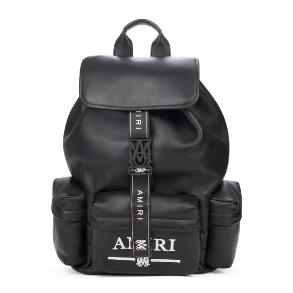 Black Nappa Logo Embroidery Rucksack