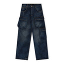 Dark Indigo Triple Pocket Cargo Jeans