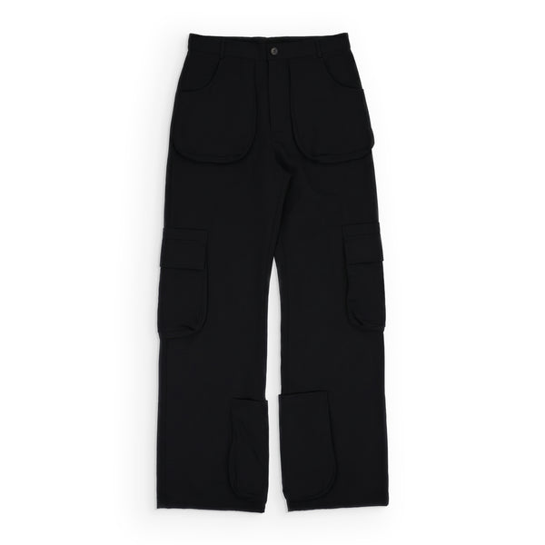 Black Satin Pocket Trousers