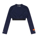 Blue Cropped Logo Turtleneck