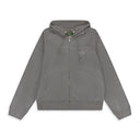 Grey Overlock Zip Hoodie