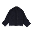 Navy Cropped Raglan Jacket