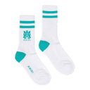 White/Aqua MA Logo Tube Socks