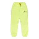 Neon Green Script Logo Terry Sweatpants