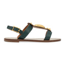 GREEN GARAVANI SCARPE SCARAB ANKLE STRAP SANDALS