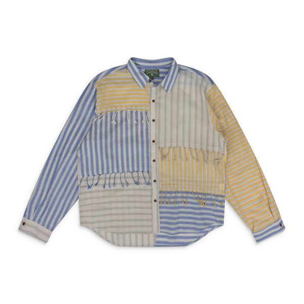 Multicolor Braided Striped Button-Up Shirt