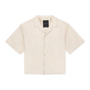 Antique White Leather Short Sleeve Shirt