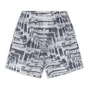 Black/White Print Lyocell Pull On Shorts