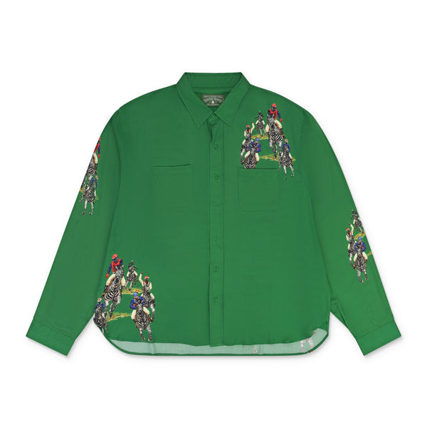 Green Jockey Riders Button Up
