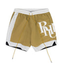 BEIGE SIDE LOGO SHORTS