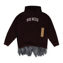 Burgundy New Mexico Feather Trim Hoodie