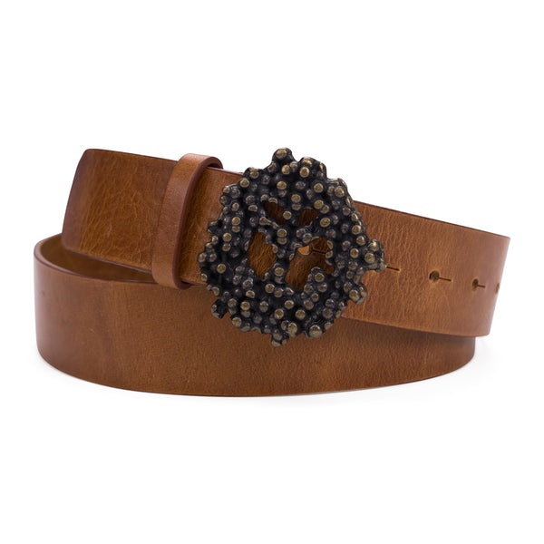 Brown Peace Wreath Belt