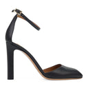 BLACK NERO SCARPE ANKLE STRAP SLIGHTLY SQUARED TOE HEELS