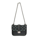BLACK GLAM LOCK STAR STUDDED SHOULDER BAG