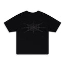 Black Rhinestone Silk T-Shirt