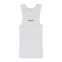 White Embroidered Logo Tank Top