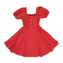 Red Button Down Mini Dress