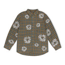 Tan Cotton Wreath Western Button-Up